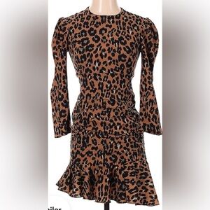 Bardot Size XS US 4 Cheetah Print Long Sleeve Dress